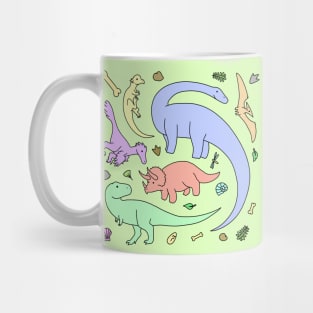 Pastel Colors Dinosaur Pattern Mug